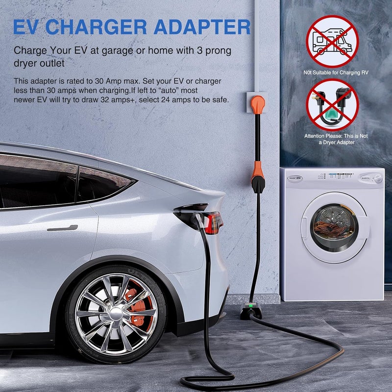 Nilight EV Adapter Cord 30 Amp to 50 Amp 3 Prong Pure Copper Old Dryer Outlet to EV Plug Conversion Heavy Duty 10 Gauge Wire Nema 10-30P to 14-50R 30M/50F for Level 2 EV Using - Image 4